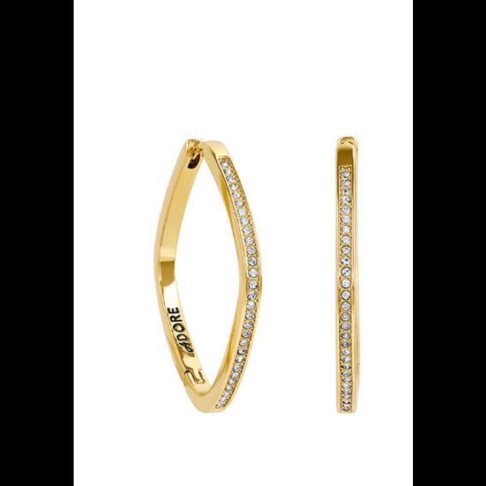 Adore Crystal Square Hoop Earrings